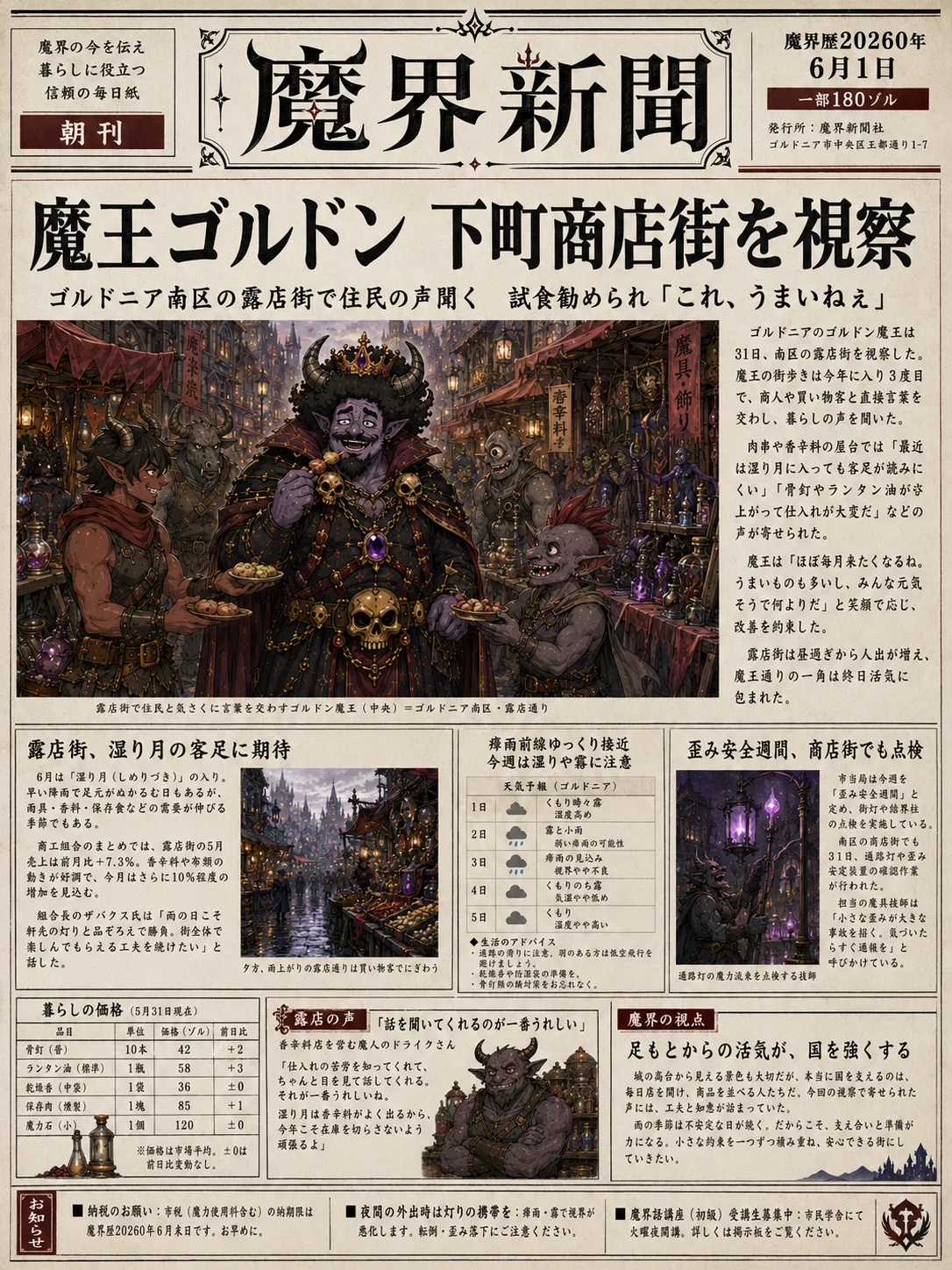 魔界新聞 1面