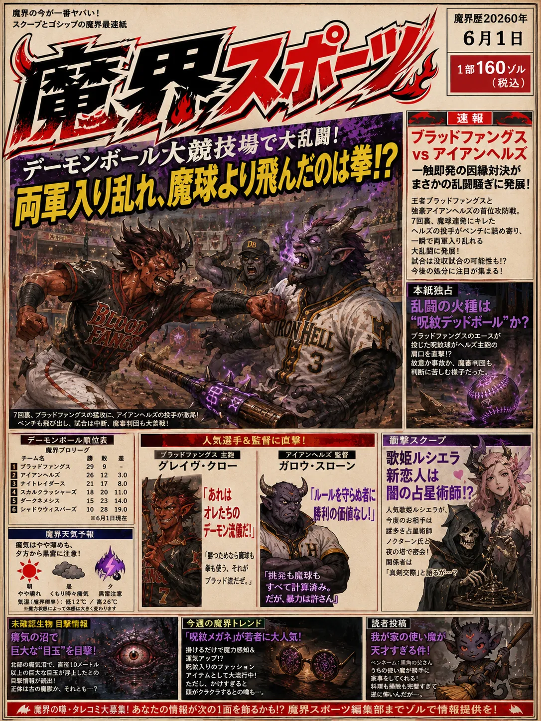 魔界スポーツ 1面
